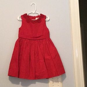 Red satin dress